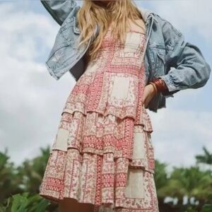 AE American Eagle Printed Smocked Mini Dress Medium Nwt